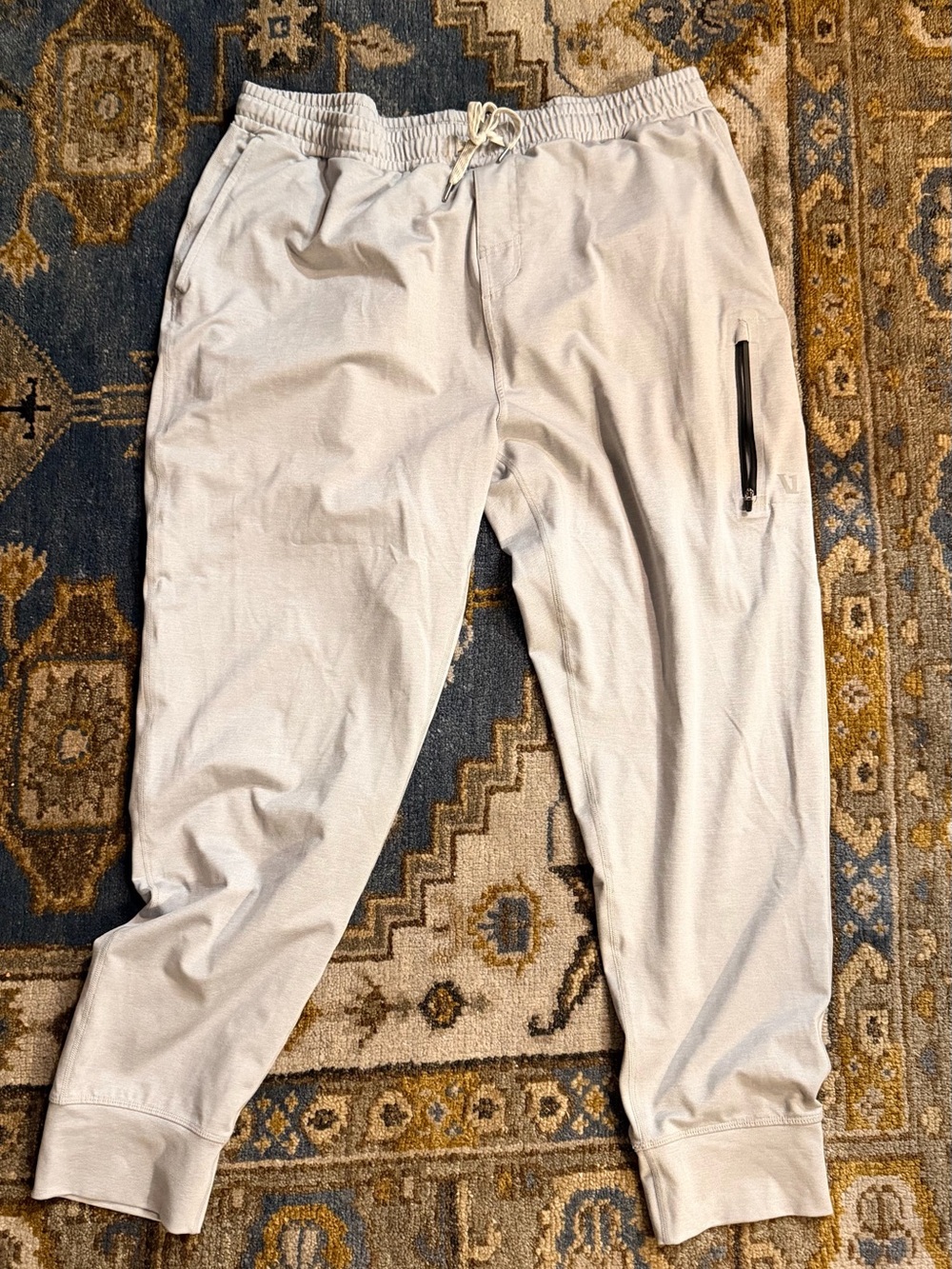 Men's Vuori Sunday Performance Light Gray Jogger Pants XXL